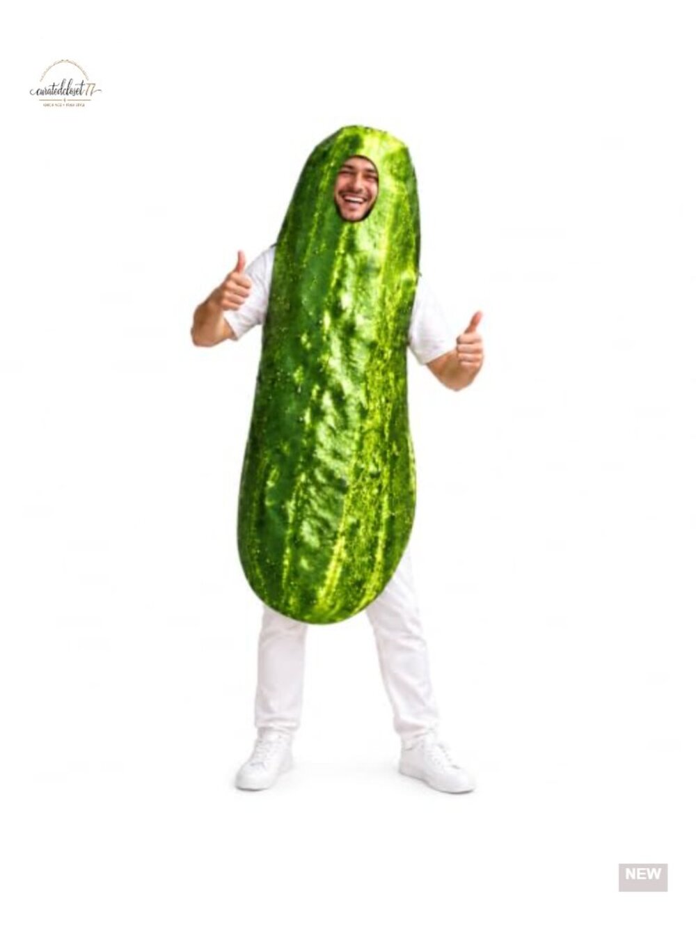 Cucumber Costume Adult Funny Green Vegetable Food Cosplay Halloween Party